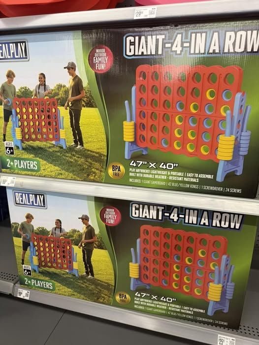Realplay Jumbo 4-in-a-Row Connect Game – 4ft. Giant Indoor/Outdoor Yard Game with 42 Rings, Ages 6+