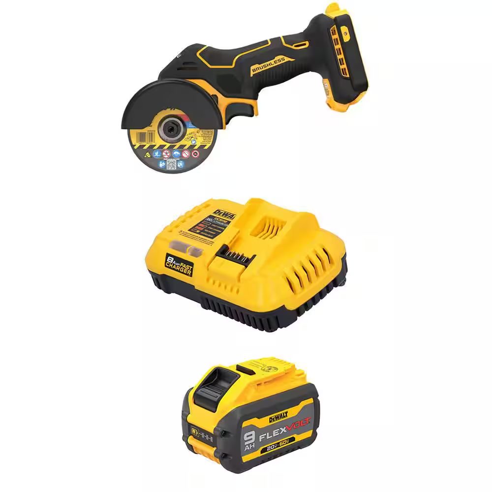 Dewalt 20V XR 3” Cut-Off Tool, FLEXVOLT 9 Ah Battery and Charger